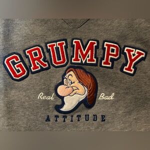 Vintage 90’s Disney Grumpy Attitude Gray Sweatshirt Size Small